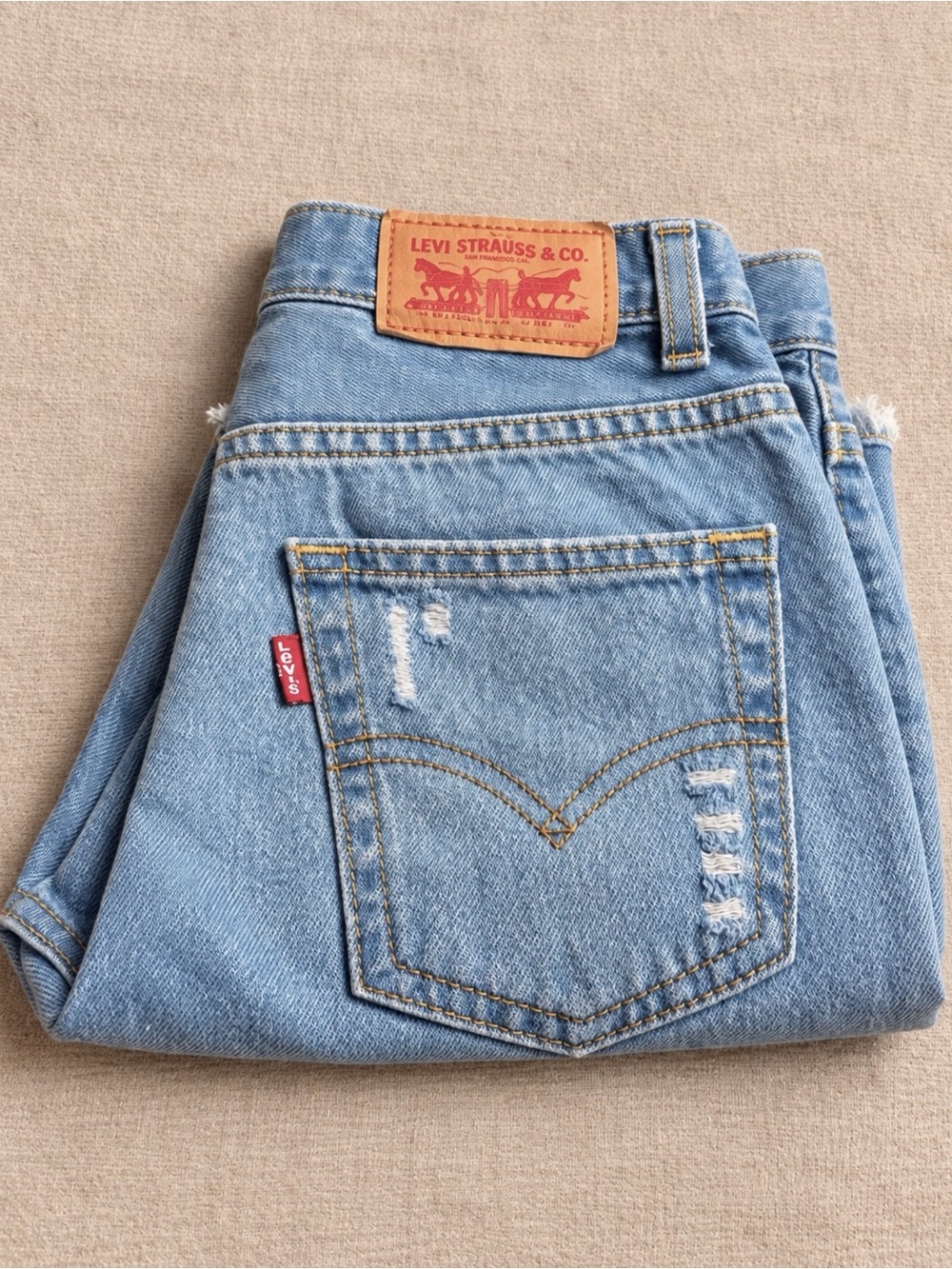 Levi's Light Blue Relaxed Fit Distressed Jeans